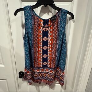 Cynthia Rowley Sleeveless Boho Print Blouse – Size M‎